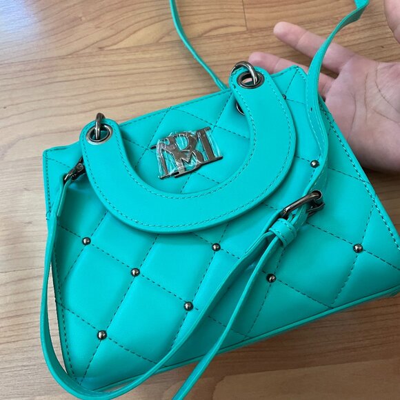 Badgley Mischka Handbags - FIRM. $129 Badgley Mischka Diamond Purse, Vegan Leather Studded Branded Gunmetal